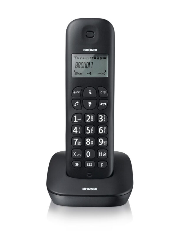 TELEFONO CORDLESS BRONDI GALA NERO RUBRICA/LISTA CHIAMATE/BLOCCO TASTI