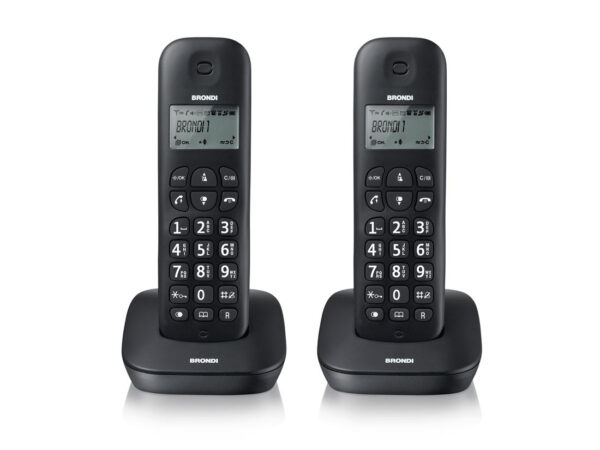 TELEFONO CORDLESS BRONDI GALA TWIN 2 TELEFONI SVEGLIA/RUBRICA/ID CHIAM