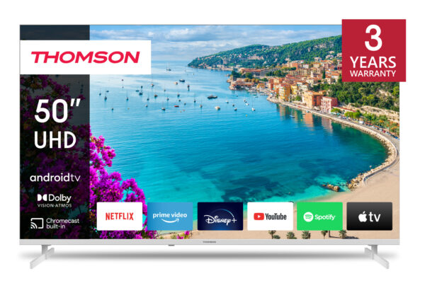 TV 50 THOMSON 4K FRAMELESS SMART T2/C2S2 ANDROID 11 UHD WHITE